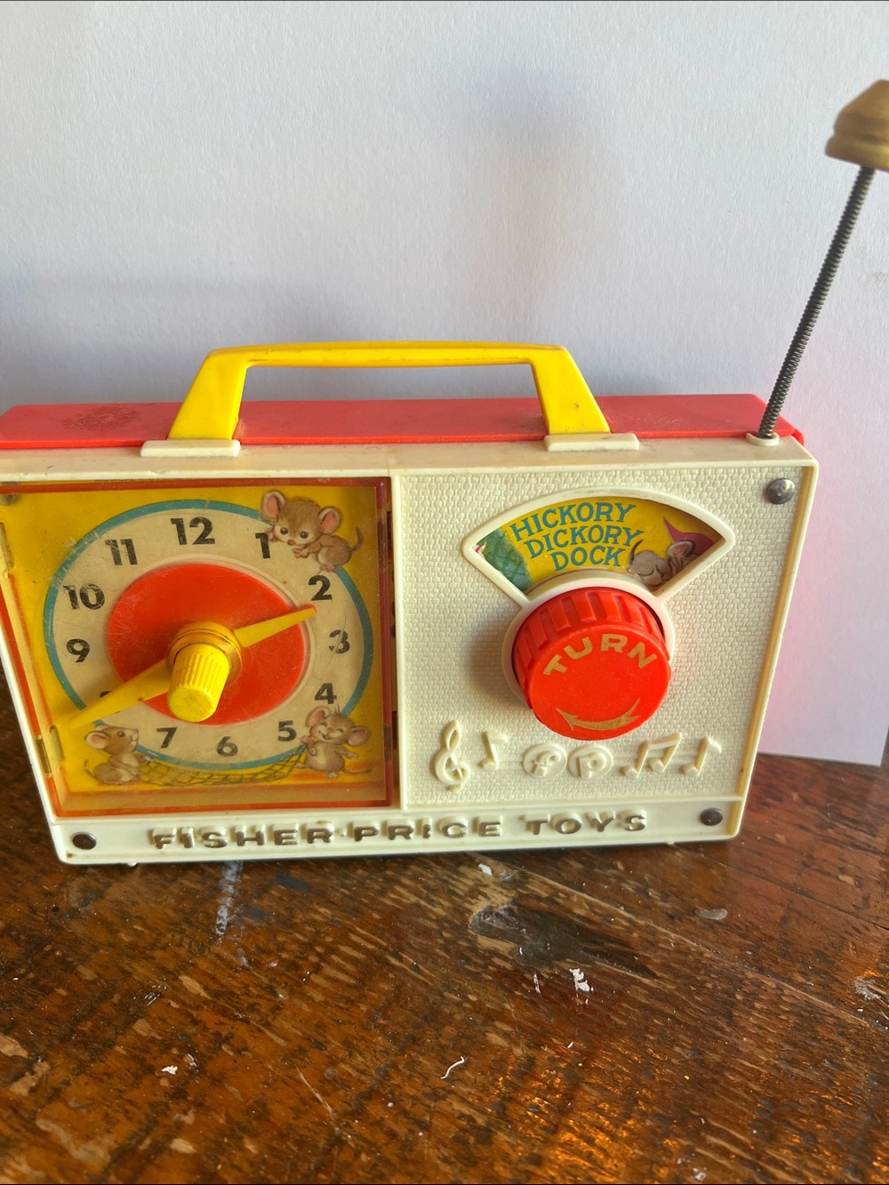 Fisher-Price Yellow, Red & Orange Hickory Dickory Dock Clock Toy